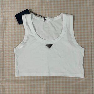 Prada White Cropped Tank Top